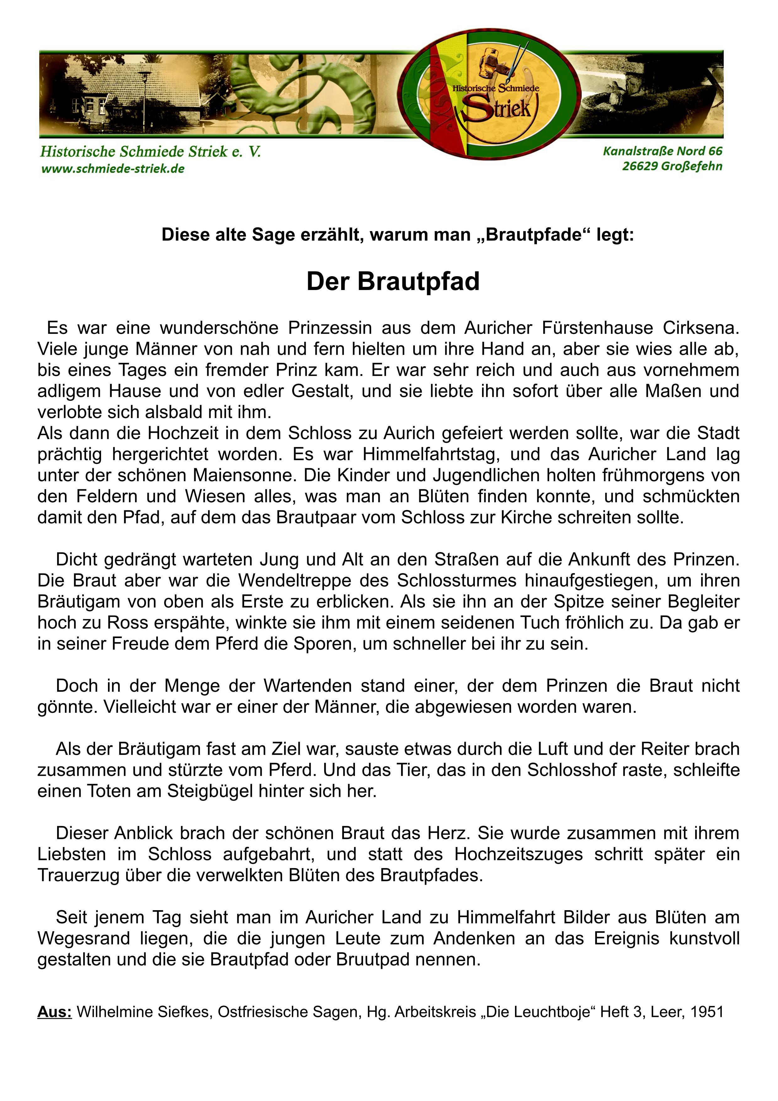 Brautpfad Sage mit Logo Schmiede 01